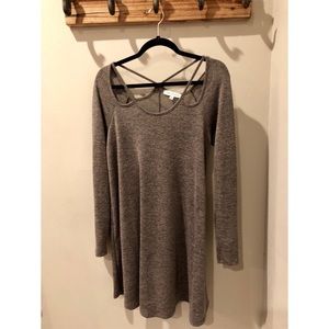 THE VANITY ROOM gray long sleeve dress